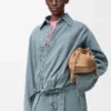 Camicia drappeggiata in denim