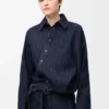 Camicia drappeggiata in denim