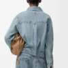 Camicia drappeggiata in denim