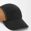 Cappellino da campeggio in tela e pelle scamosciata