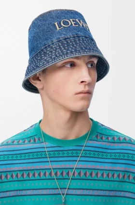 Cappello a secchiello Loewe in denim