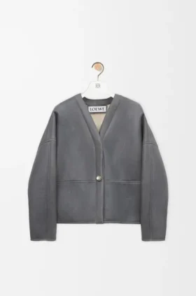 Cardigan “Pebble” in shearling