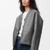 Cardigan “Pebble” in shearling