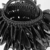 Cestino a forma di conchiglia in pelle di vitello intrecciata