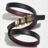 Cintura a spirale reversibile in pelle di vitello liscia