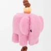 Ciondolo a forma di elefante in feltro e pelle di vitello