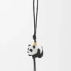 Ciondolo a forma di panda in feltro e pelle di vitello