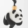 Ciondolo a forma di panda in feltro e pelle di vitello