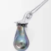 Collana color melanzana in argento sterling e perla