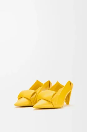 Décolleté Origami con patta posteriore in pelle di agnello