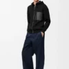 Felpa con cappuccio e zip in lana