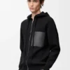 Felpa con cappuccio e zip in lana
