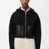 Felpa con cappuccio e zip in lana