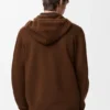 Felpa con cappuccio e zip in lana