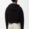 Felpa con cappuccio e zip in lana