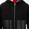 Felpa con cappuccio e zip in lana