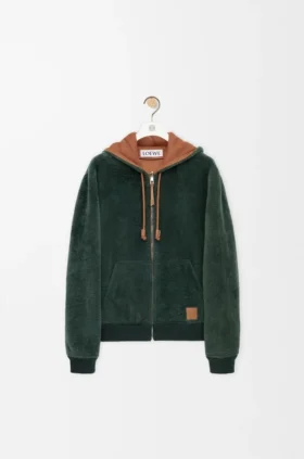 Felpa con cappuccio in shearling
