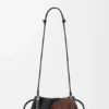Flamenco Purse media con perline a forma di leone in tela con perline e pelle di vitello
