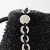 Flamenco Purse media con perline a forma di leone in tela con perline e pelle di vitello