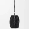 Flamenco Purse media con perline a forma di leone in tela con perline e pelle di vitello