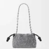 Flamenco Purse Mini in perline e pelle di agnello nappa