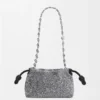 Flamenco Purse Mini in perline e pelle di agnello nappa
