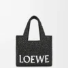 Font Tote piccola con scritta Loewe in rafia