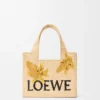 Font Tote piccola con scritta Loewe in rafia