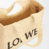 Font Tote piccola con scritta Loewe in rafia