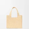 Font Tote piccola con scritta Loewe in rafia