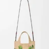 Font Tote piccola con scritta Loewe in rafia