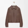Giacca con chiusura a zip in pelle di agnello nappa