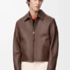 Giacca con chiusura a zip in pelle di agnello nappa