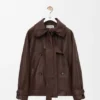 Giacca con fiocco in pelle di agnello nappa