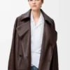 Giacca con fiocco in pelle di agnello nappa