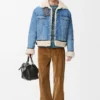 Giacca da camionista in denim e montone