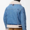Giacca da camionista in denim e montone