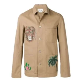 Giacca da uomo Loewe con stampa, marrone H2198210Ib-2140