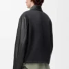 Giacca in stile workwear in pelle di agnello nappa