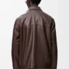 Giacca in stile workwear in pelle di agnello nappa