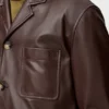 Giacca in stile workwear in pelle di agnello nappa