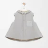 Gilet con cappuccio in shearling