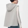 Gilet con cappuccio in shearling