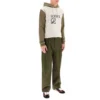 Loewe da uomo con cappuccio e coulisse ricamato, color kaki H526341X94-3962