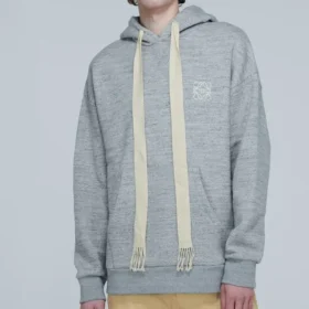 Loewe da uomo con cappuccio e maniche lunghe, ricamo Anagram, grigio H6109701Si