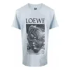 Loewe Ken Heyman da uomo, maglietta in cotone stampata a maniche corte, rosa e blu, H6109980Pc-6410