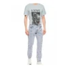 Loewe Ken Heyman da uomo, maglietta in cotone stampata a maniche corte, rosa e blu, H6109980Pc-6410