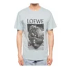 Loewe Ken Heyman da uomo, maglietta in cotone stampata a maniche corte, rosa e blu, H6109980Pc-6410