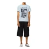 Loewe Ken Heyman da uomo, maglietta in cotone stampata a maniche corte, rosa e blu, H6109980Pc-6410