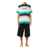 Maglietta da uomo loewe a maniche corte in cotone a righe con logo ricamato H6109950Pc-9990